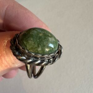 Vintage Sterling silver and ( possibly green turquoise) ring